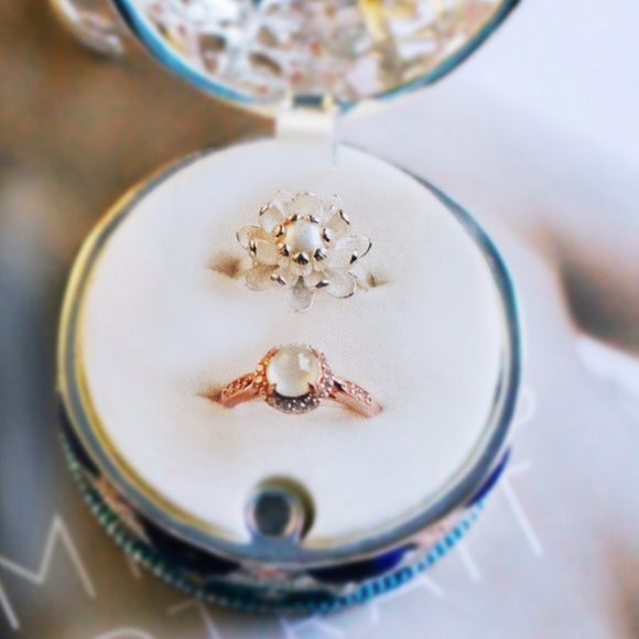 925 Sterling Silver Genuine Freshwater Pearl Ring Resizable Dainty Open Ring Her - Picture 4 of 10